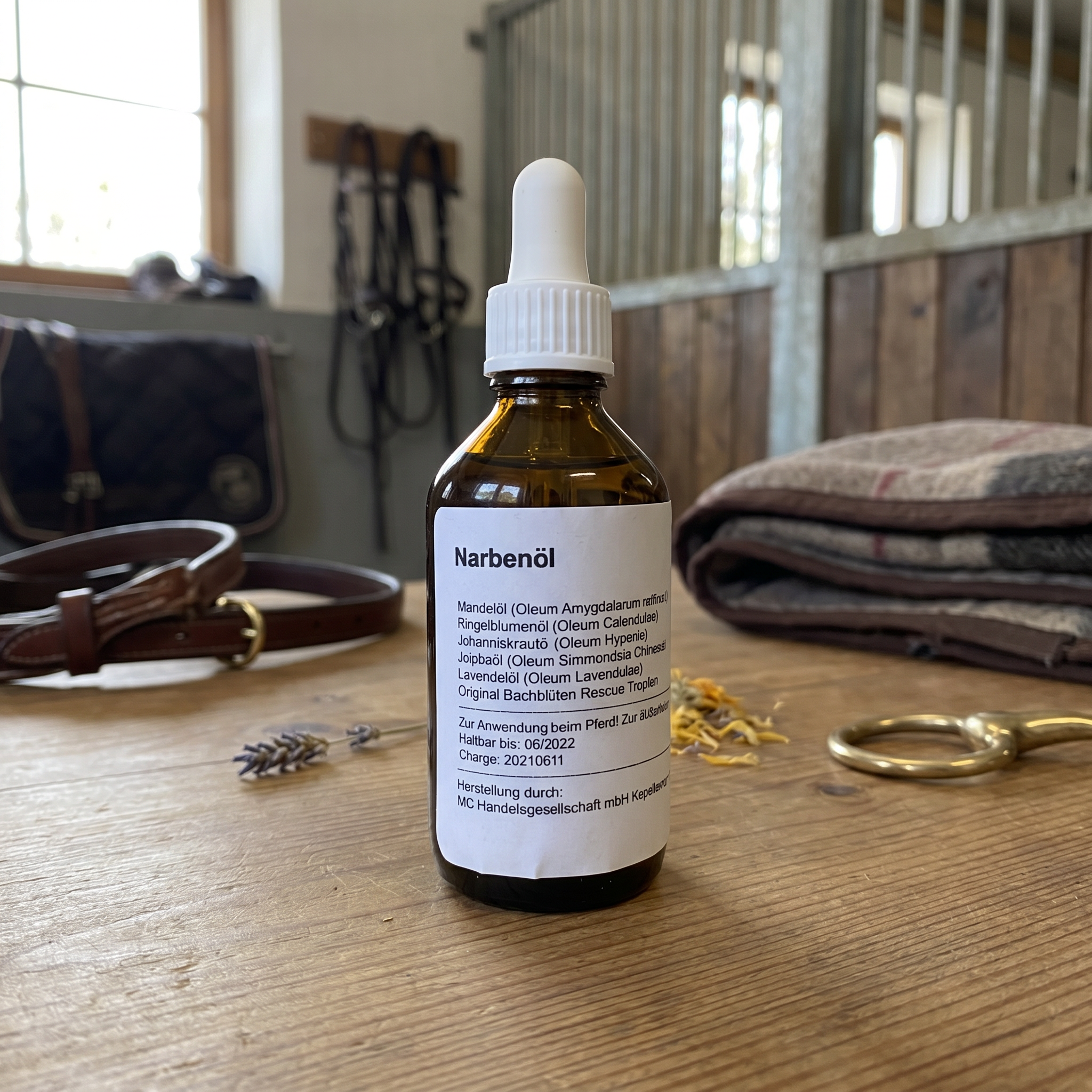 Scar care for horses with scar oil